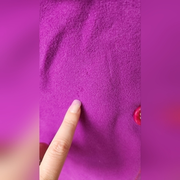 GF Ferre Purple/Pink Wool Button Front Long Coat Women's Size 28. - Picture 16 of 16